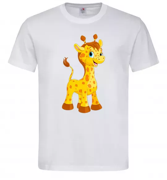 Мужская футболка Маленька жирафа Белый фото