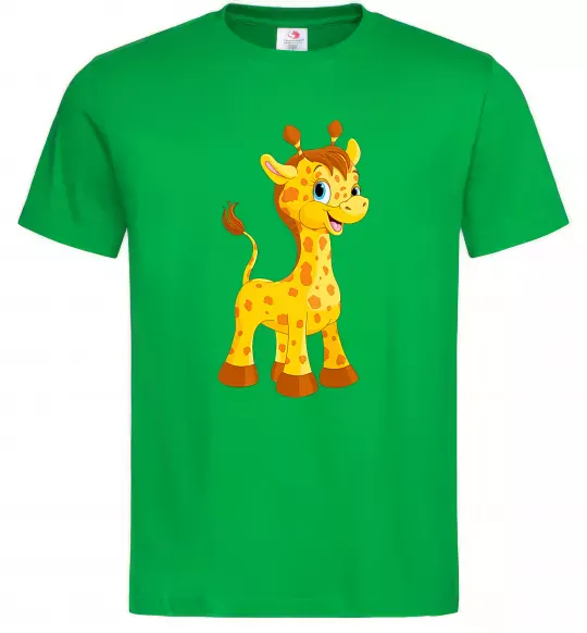 Мужская футболка Маленька жирафа Зеленый фото