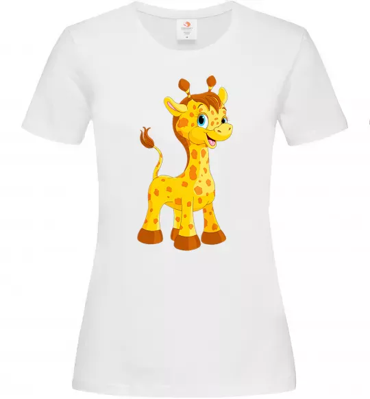 Жіноча футболка Маленька жирафа Білий фото