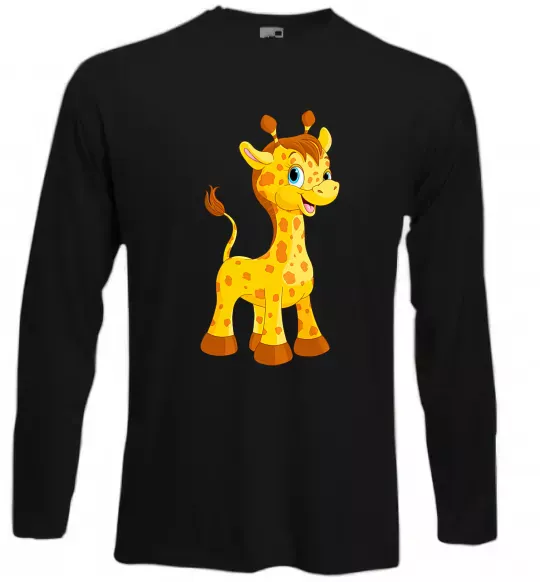 Лонгслив Маленька жирафа Черный фото
