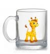Чашка стеклянная Малыш жираф Прозрачный фото
