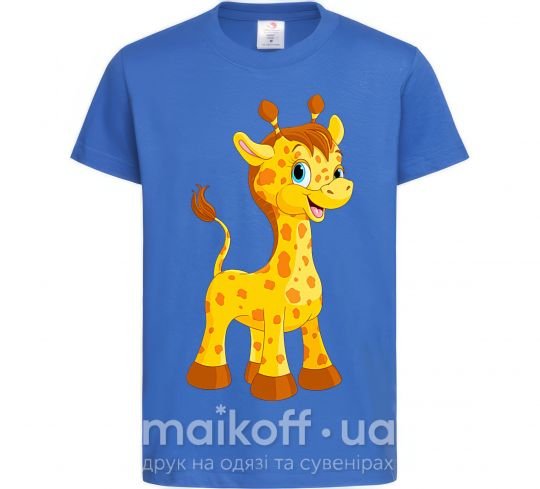 Детская футболка Малыш жираф Ярко-синий фото