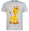 Мужская футболка Малыш жираф Серый фото