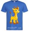 Мужская футболка Малыш жираф Ярко-синий фото