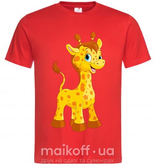 Чоловіча футболка Малыш жираф Червоний фото