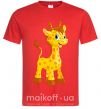 Мужская футболка Малыш жираф Красный фото