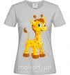 Женская футболка Малыш жираф Серый фото