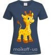 Жіноча футболка Малыш жираф Темно-синій фото