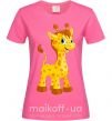 Женская футболка Малыш жираф Ярко-розовый фото