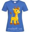 Женская футболка Малыш жираф Ярко-синий фото