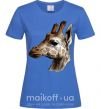 Женская футболка Жираф карандашом Ярко-синий фото