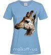 Жіноча футболка Жираф карандашом Блакитний фото