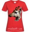 Женская футболка Жираф карандашом Красный фото