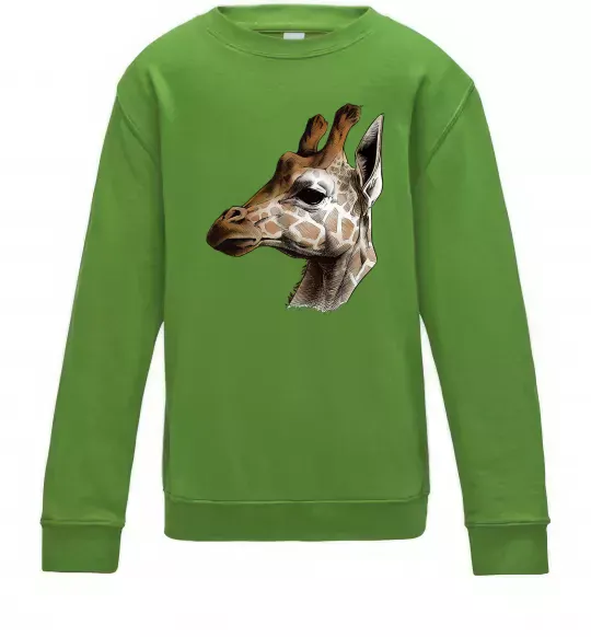 Дитячий світшот Жирафа олівцем Лаймовий фото