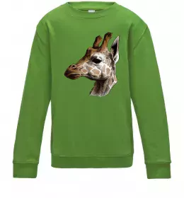 Детский Свитшот Жираф завис Черный фото