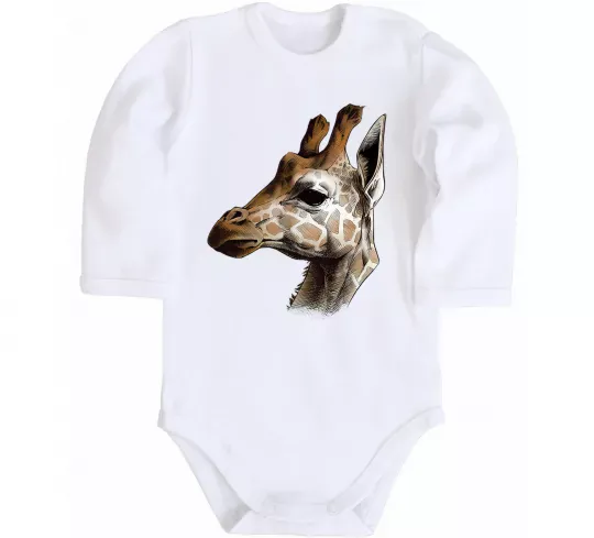Дитячий бодік Жирафа олівцем Білий фото