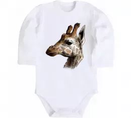 Детский боди Жираф акварель Белый фото Детский боди Жираф акварель Белый фото