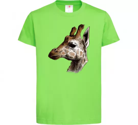 Дитяча футболка Жирафа олівцем Лаймовий фото