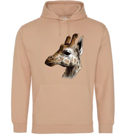 Мужская толстовка (худи) Жирафа олівцем Песочный фото