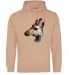 Мужская толстовка (худи) Жирафа олівцем Песочный фото