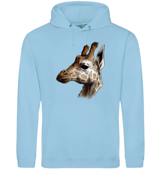 Женская толстовка (худи) Жирафа олівцем Голубой фото