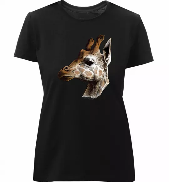 Жіноча преміум футболка Жирафа олівцем Чорний фото