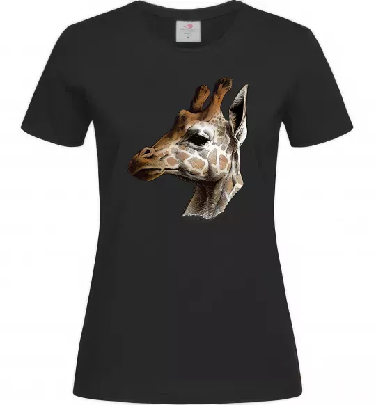 Жіноча футболка Жирафа олівцем Чорний фото