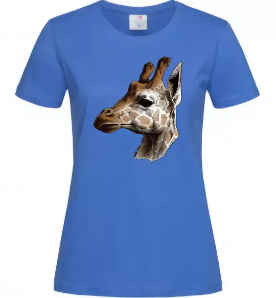 Жіноча футболка Жирафа олівцем Яскраво-синій фото