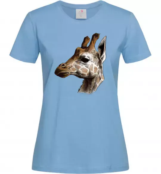Жіноча футболка Жирафа олівцем Блакитний фото