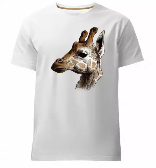 Чоловіча преміум футболка Жирафа олівцем Білий фото