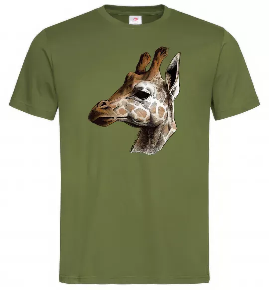 Чоловіча футболка Жирафа олівцем Оливковий фото