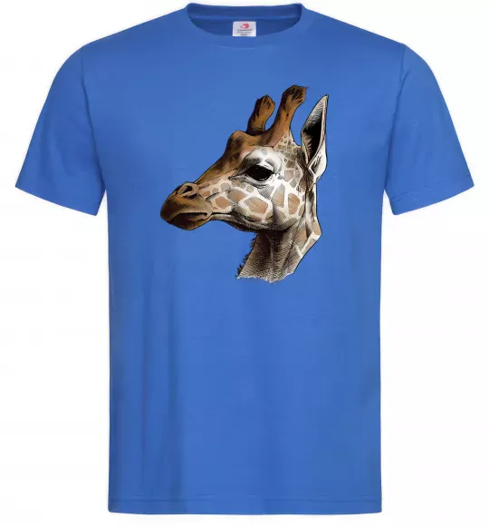Чоловіча футболка Жирафа олівцем Яскраво-синій фото