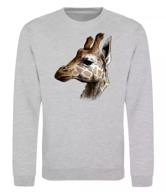 Свитшот Жирафа олівцем Серый меланж фото