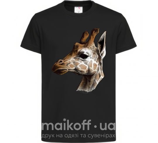 Детская футболка Жираф карандашом Черный фото