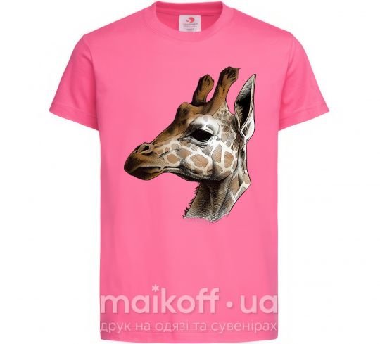 Дитяча футболка Жираф карандашом Яскраво-рожевий фото