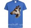 Детская футболка Жираф карандашом Ярко-синий фото