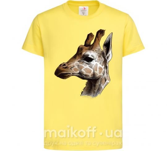 Детская футболка Жираф карандашом Лимонный фото