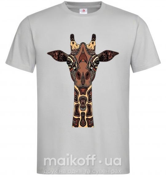 Чоловіча футболка Жираф в рисунках Сірий фото