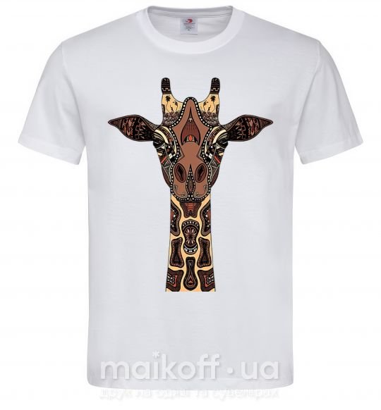 Чоловіча футболка Жираф в рисунках Білий фото