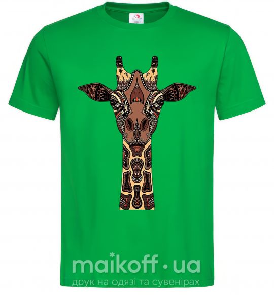 Чоловіча футболка Жираф в рисунках Зелений фото