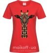 Женская футболка Жираф в рисунках Красный фото