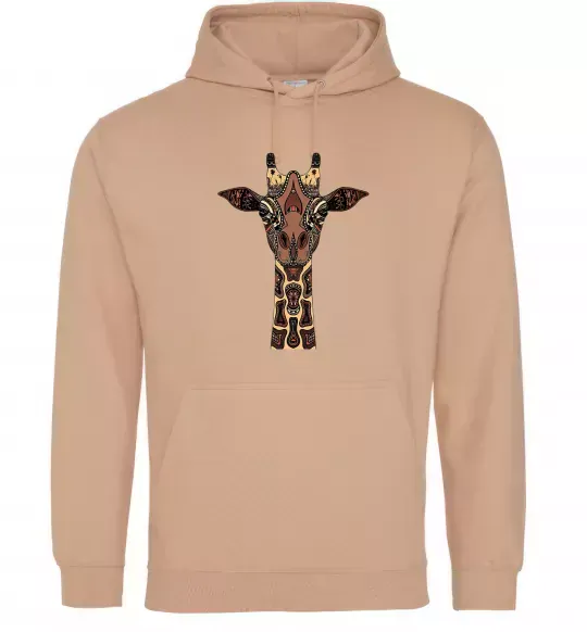 Жіноча толстовка (худі) Жирафа в малюнках Пісочний фото