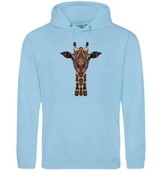 Женская толстовка (худи) Жирафа в малюнках Голубой фото