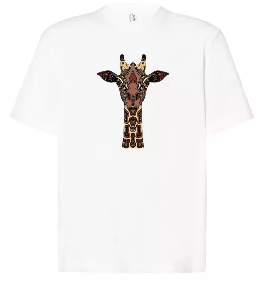Футболка Оверсайз Жирафа в малюнках Белый фото