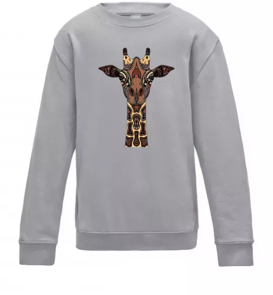 Дитячий світшот Жирафа в малюнках Сірий меланж фото