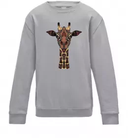 Детский Свитшот Жираф завис Черный фото
