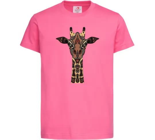 Детская футболка Жирафа в малюнках Ярко-розовый фото