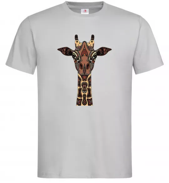 Чоловіча футболка Жирафа в малюнках Сірий фото