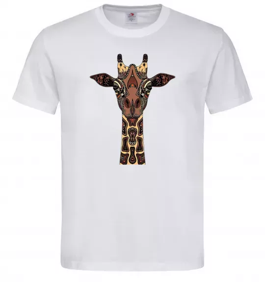 Чоловіча футболка Жирафа в малюнках Білий фото