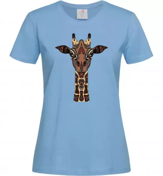 Женская футболка Жирафа в малюнках Голубой фото